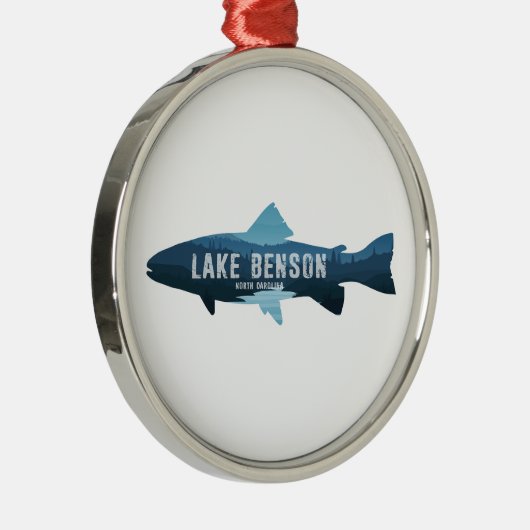 Lake Benson North Carolina Fish Metalen Ornament (Rechts)
