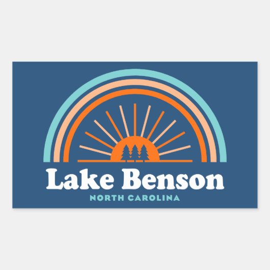 Lake Benson North Carolina Rainbow Rechthoekige Sticker (Voorkant)