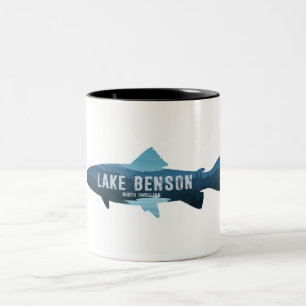 Lake Benson North Carolina Vis Tweekleurige Koffiemok