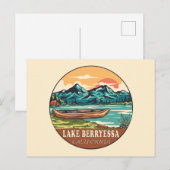 Lake Berryessa California Boating Vissen Emblem Briefkaart (Voorkant / Achterkant)