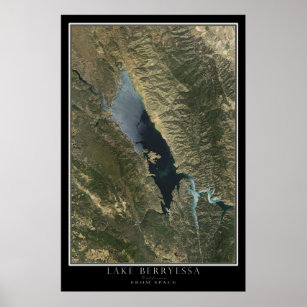 Lake Berryessa California Satellite Poster Map