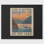 Lake Better Life Vintage Lake Life Cadeaupapier (Vlak)