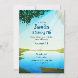 Lake Birthday invitation template River bday Kaart