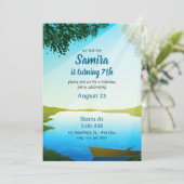 Lake Birthday invitation template River bday Kaart (Staand voorkant)