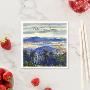 Lake Biwa, Japan,  landschapsschilderij Servet