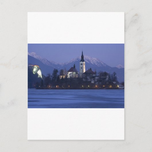 Lake Bled bij zonsondergang Briefkaart (Voorkant)