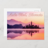 Lake Bled, Slovenië Beauful Sunrise Briefkaart (Voorkant / Achterkant)