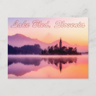 Lake Bled, Slovenië Beauful Sunrise Briefkaart