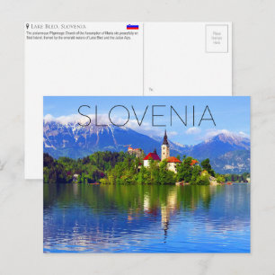 Lake Bled, Slovenië Reisansichtkaart Briefkaart