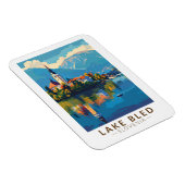 Lake Bled Slovenië Reiskunst Vintage Magneet (Rechterzijde)