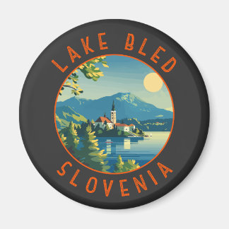 Lake Bled Slovenië Reiskunst Vintage Magneet