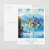 Lake Bled Slovenië Vintage Reizen Briefkaart (Voorkant / Achterkant)
