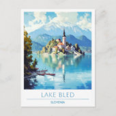 Lake Bled Slovenië Vintage Reizen Briefkaart (Voorkant)