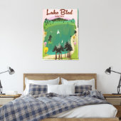 Lake Bled  stijl reisposter Slovenië Canvas Afdruk (Insitu (Slaapkamer))