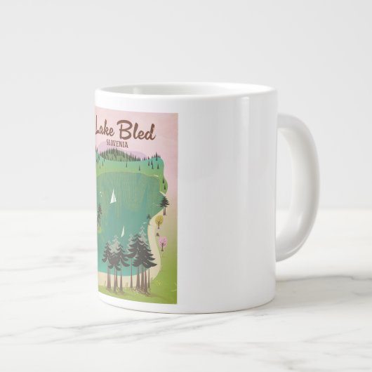 Lake Bled  stijl reisposter Slovenië Grote Koffiekop (Voorkant rechts)