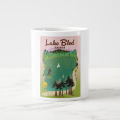 Lake Bled  stijl reisposter Slovenië Grote Koffiekop (Voorkant)