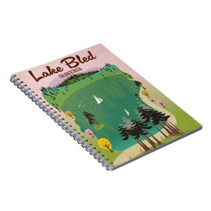 Lake Bled  stijl reisposter Slovenië Notitieboek