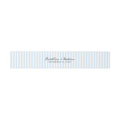 Lake Blue Striped Wedding Belly Band Uitnodigingen Wikkel (Vlak)