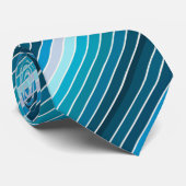 Lake Blue Stripes Mannen Mode Stropdas (Opgerold)