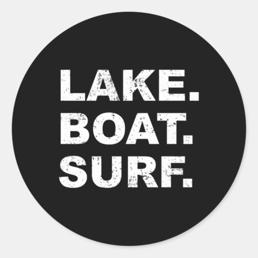 Lake Boat Surf Wakesurf Wake Board Surfen Ronde Sticker (Voorkant)