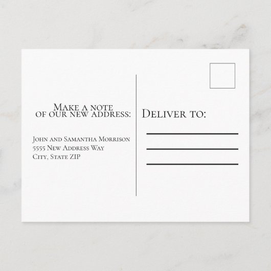 Lake Boats Mountain Sunset Rocks Change of Address Aankondigingskaart (Achterkant)