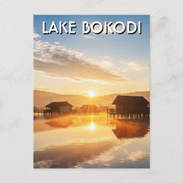 Lake Bokodi Hungary Sunset Briefkaart