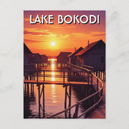 Lake Bokodi Hungary Sunset Briefkaart