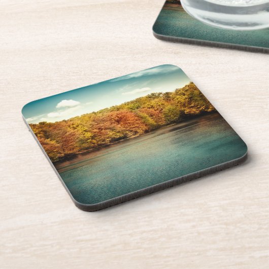 Lake Bos Bomen Water Monogram Drink Onderzetter (Linkerzijde)