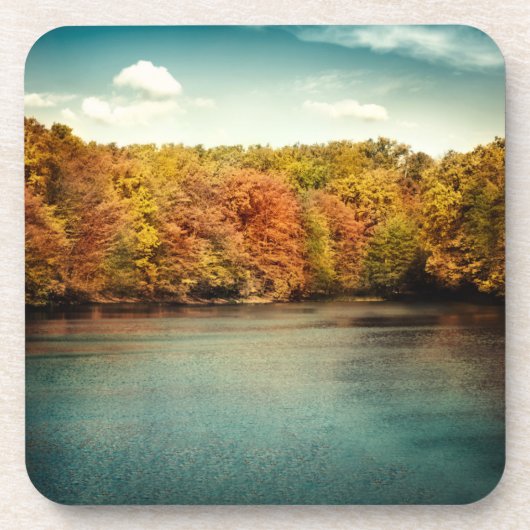 Lake Bos Bomen Water Monogram Drink Onderzetter (Voorkant)