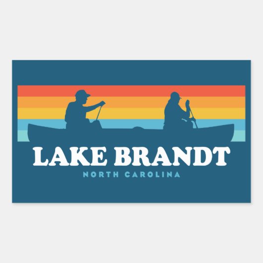 Lake Brandt North Carolina Canoe Rechthoekige Sticker (Voorkant)