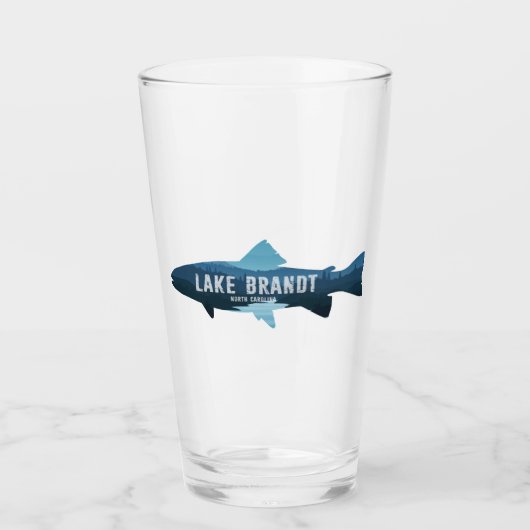 Lake Brandt North Carolina Fish Glas (Voorkant)