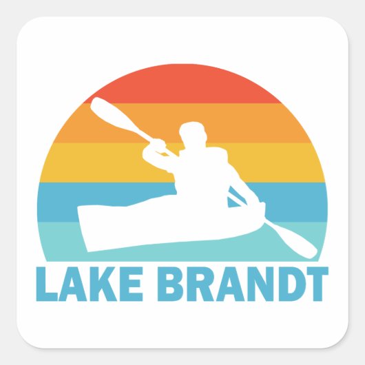Lake Brandt North Carolina Kayak Vierkante Sticker (Voorkant)
