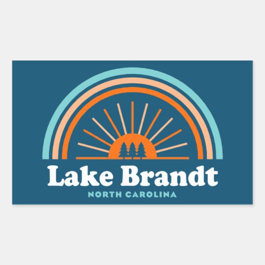 Lake Brandt North Carolina Rainbow Rechthoekige Sticker (Voorkant)