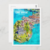 Lake Brienz Zwitserland Travel Waterverf Sketch Briefkaart (Voorkant / Achterkant)
