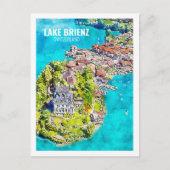 Lake Brienz Zwitserland Travel Waterverf Sketch Briefkaart (Voorkant)