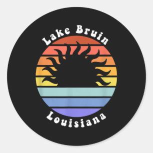 Lake Bruin Louisiana La Zonsopgang Vakantie Souven Ronde Sticker