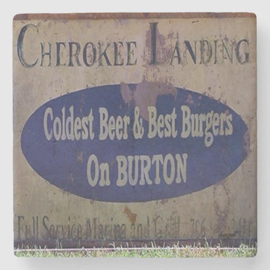 Lake Burton Cherokee Landing Marble Stone Onderzet Stenen Onderzetter (Voorkant)