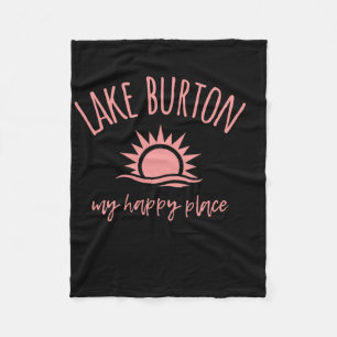Lake Burton Ga M'n Gelukkige Plek Bootvaren Vissen Fleece Deken