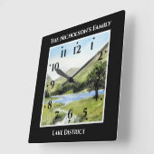 Lake Buttermere, Cumbria, England Waterverf Black Vierkante Klok (Hoek)