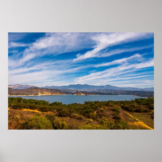 Lake Cachuma Panorama Santa Ynez Mountain Photo Poster (Voorkant)