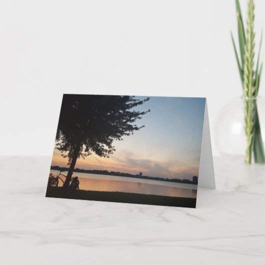 "Lake Calhoun Biker" Verjaardagskaart Kaart (Voorkant)