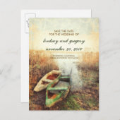Lake Canoe Herfst Bewaar de datum Briefkaarten (Voorkant / Achterkant)