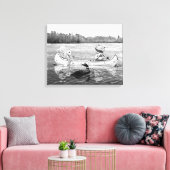 Lake Canoe Loon wasbeer Eekhoorn Canvas Afdruk (Insitu (Woonkamer))