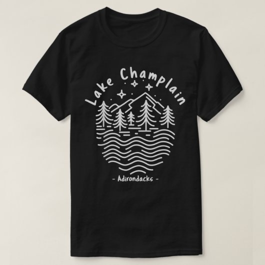 Lake Champlain Adirondack-gebergte T-shirt (Design voorkant)
