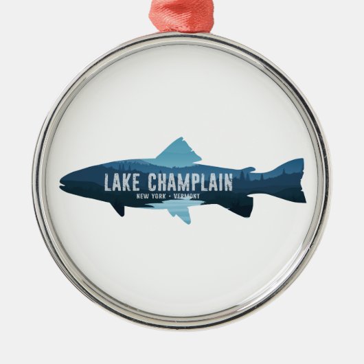 Lake Champlain New York Vermont Fish Metalen Ornament (Voorkant)