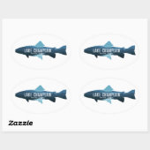 Lake Champlain New York Vermont Fish Ovale Sticker (Vel)