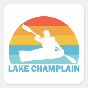 Lake Champlain New York Vermont Kayak Vierkante Sticker