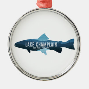 Lake Champlain New York Vermont Vis Metalen Ornament
