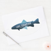 Lake Champlain New York Vermont Visvangst Ovale Sticker (Envelop)