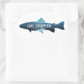 Lake Champlain New York Vermont Visvangst Ovale Sticker (Tas)